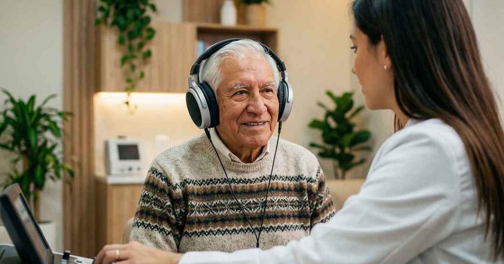 La importancia de la audiometría anual: ¿Cuándo fue la última vez que el abuelo se hizo un chequeo?